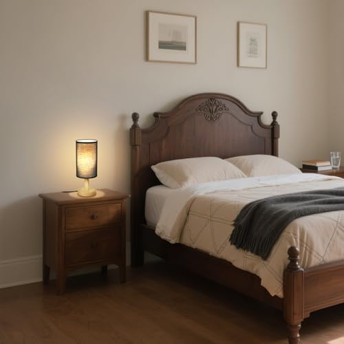 Black Small Bedside Table Lamp for Bedroom