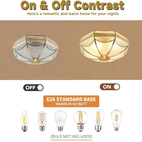 Vintage Style Brass Ceiling Light Fixture