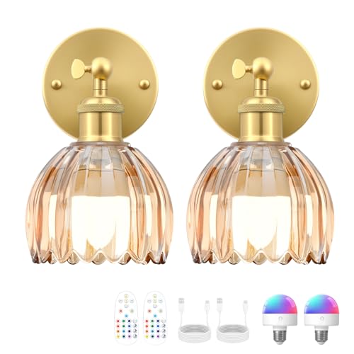 Vintage Battery Operated Wall Sconce (2 Count)
