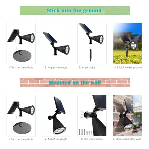 Solar Spot Lights Outdoor Adjustable Spotlights