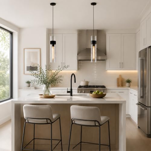 Modern Glass Black Pendant Lights Kitchen Island