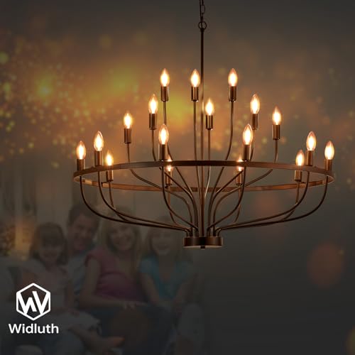 39.4" Large Black Chandelier