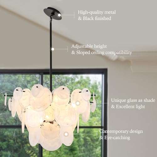 Dia 28 Inch Modern Glass Chandeliers for Bedroom