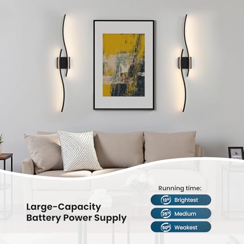 Black Battery Operated Wall Sconces (2 Count)