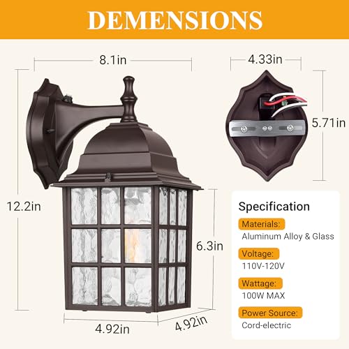 2 Pack Dusk to Dawn Outdoor Lighting Fixture (2 Count)