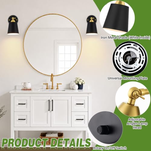 Dimmable Wall Sconces Set of 2