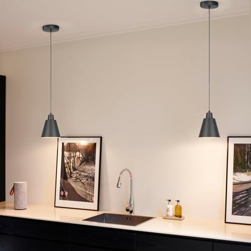 Black Pendant Light Kitchen Island (3 Count)