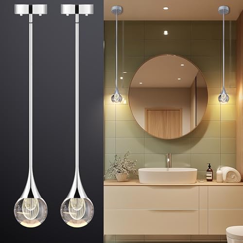 Silver Pendant Lights Kitchen Island (2 Count)