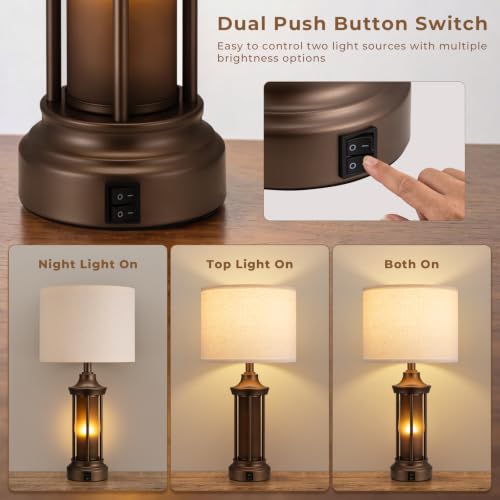 24" Farmhouse Table Lamps for Living Room
