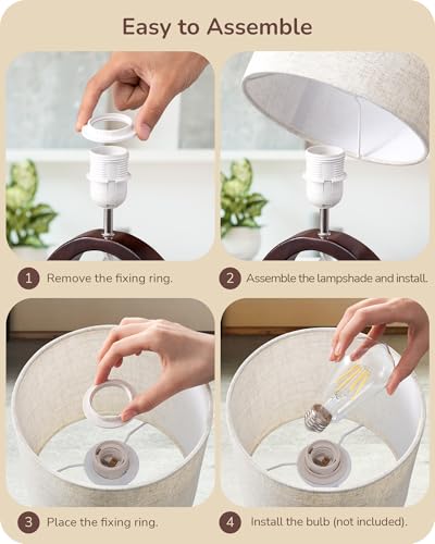 13.4" Small Wood Table Lamp