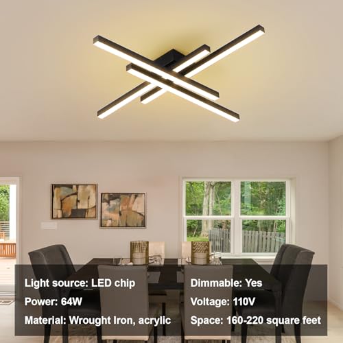 43.3" Modern Ceiling Light with Remote