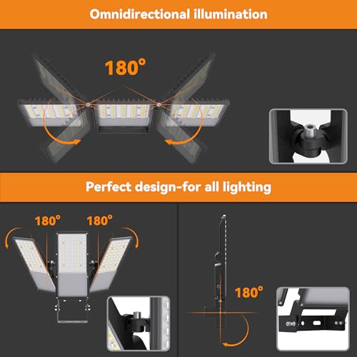 300W Upgraded LED Parking Lot Light with Photocell 45000lm 5000K