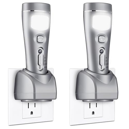 2 Pack Rechargeable Emergency Light with Auto On Power Outage (2 Count)