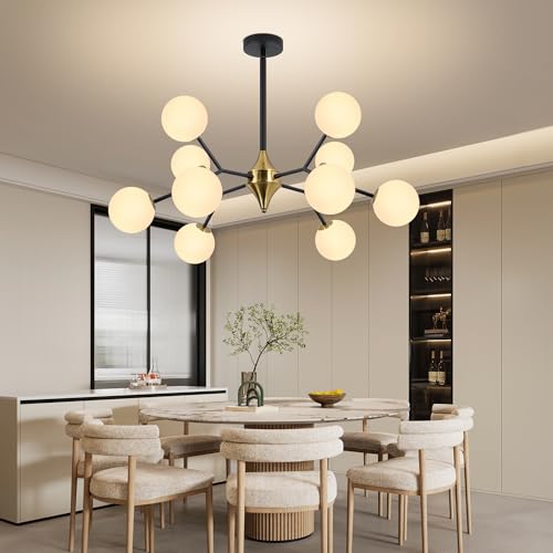 39" Black and Gold Sputnik Chandelier 10