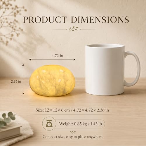 Natural Marble Lamp Cordless Touch Control Night Light 3
