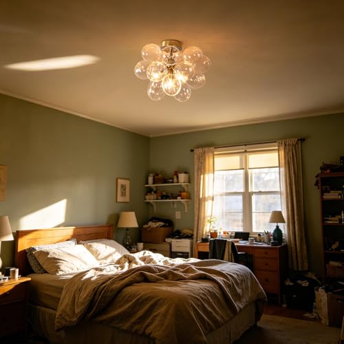 Mid Century Modern Semi Flush Mount Chandelier