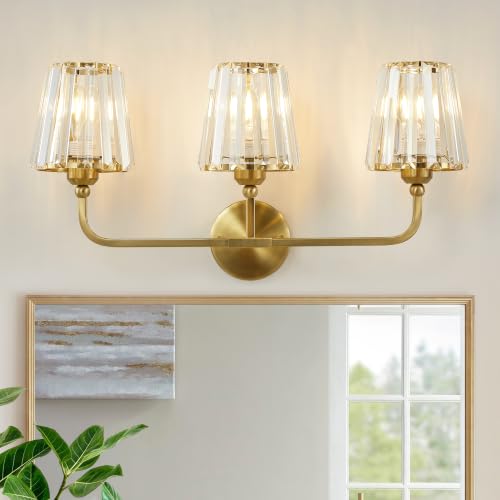 Bathroom Light Fixtures (Brushed Brass / 3 Light)
