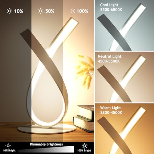 White Spiral LED Table Lamp
