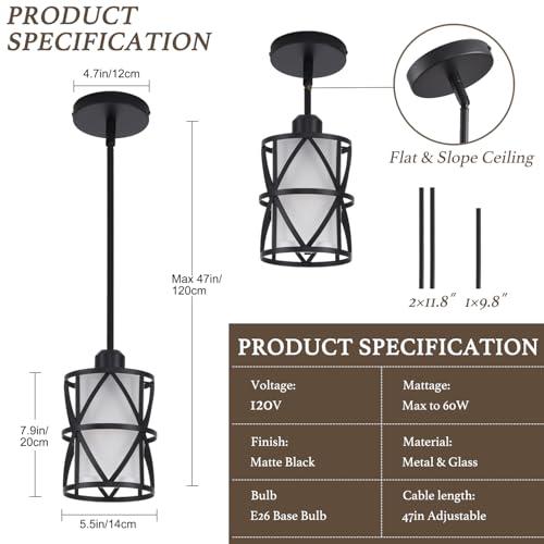 3 Pack Pendant Light Kitchen Island Pendant Light (3 Count)