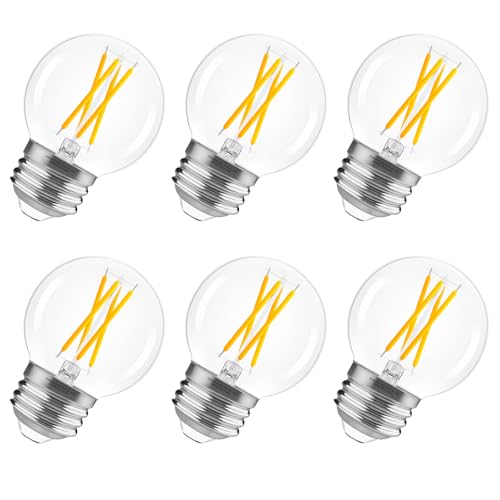 E26 Base G16.5 Edison Globe LED Bulb (6 Count)