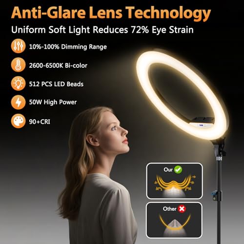 Large 22" Ring Light with Stand