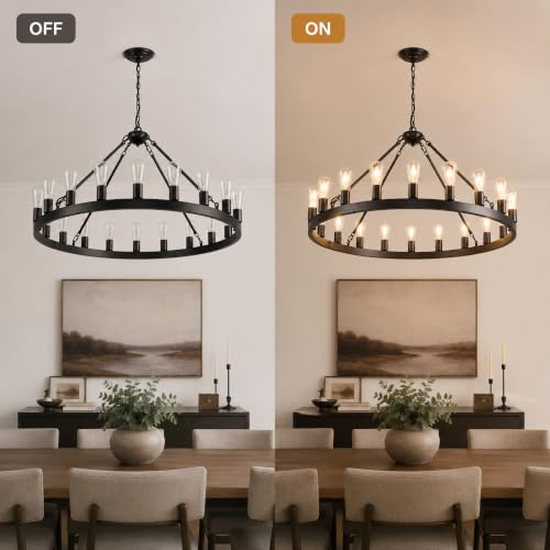Black Wagon Wheel Chandelier