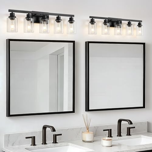 5 Light Black Bathroom Vanity Light