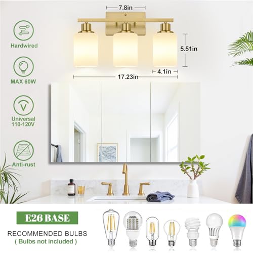 3 Light Bathroom Light Fixtures