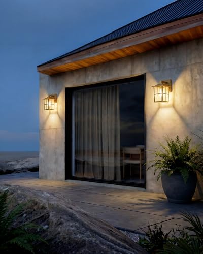 Gold Outdoor Waterproof Modern Patio Wall Light Fixtures Set of 2 (2 Count)
