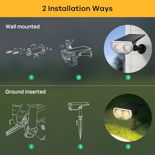 Solar Spotlights Outdoor Waterproof Dusk to Dawn Warm White 10 Pack (10 Count)