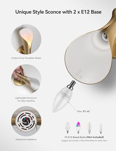 Gold Wall Sconces Mid Century Modern Movie Theater Lights for Wall