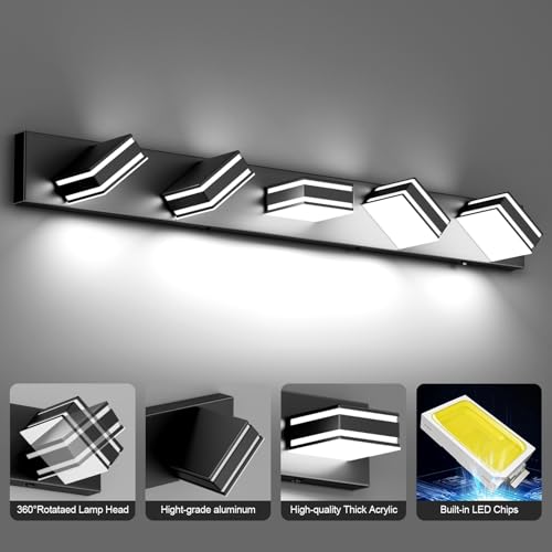 40.5inch Black Vanity Light with 5 Color Temperatures