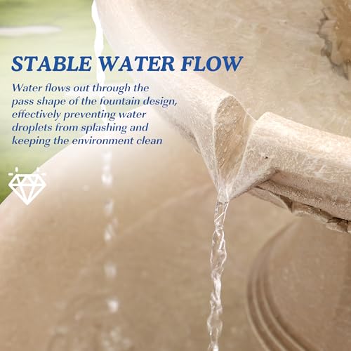 48.4" H Italian Solar Water Fountain Outdoor Fountains and Waterfall