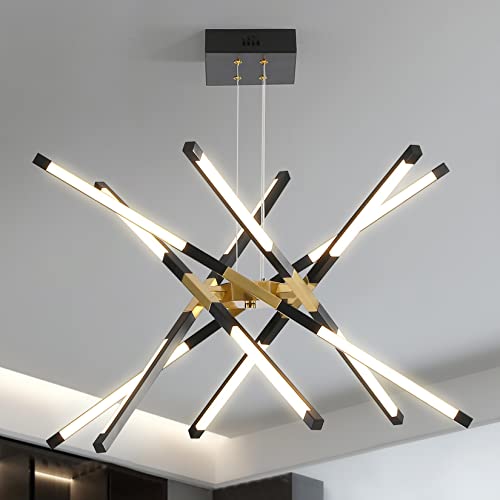 Chandeliers Modern LED Ceiling Light Dimmable Black Chandelier Embedded Installation Fixture