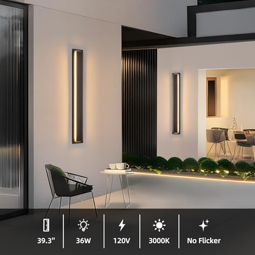 39.3'' 2 Pack Modern Outdoor Light Fixture (2 Count)