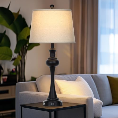 28.75 " 3 Way Touch Control Modern Table Lamp Set of 2 for Living Room (2 Count)