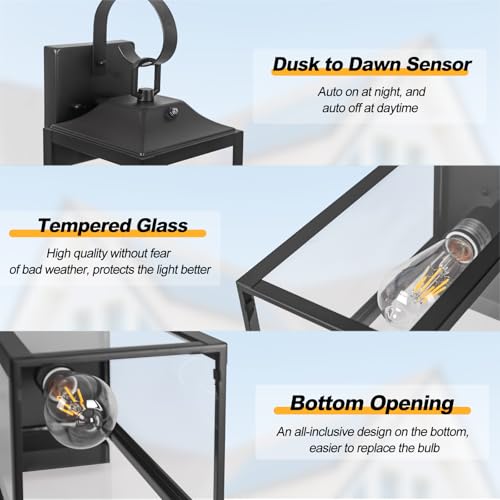 19" Large Dusk to Dawn Outdoor Lighting 2 Pack (2 Count)