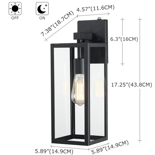 18 Inch Outdoor Wall Light Dusk to Dawn (2 Count)