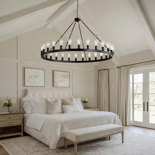 Black Wagon Wheel Chandelier