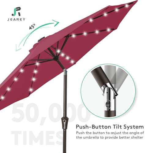 9' Patio Umbrella with Solar Lights