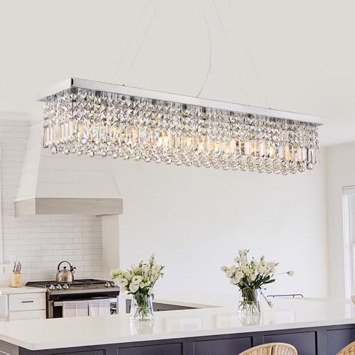 Modern Rectangular Crystal Chandelier
