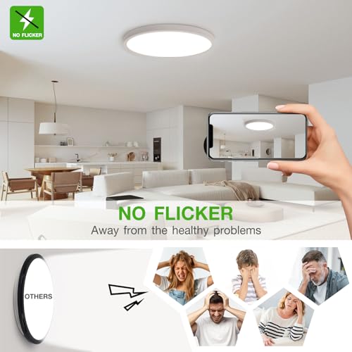 15.8 Inch White LED Flush Mount Ceiling Light Fixture (4 Count)