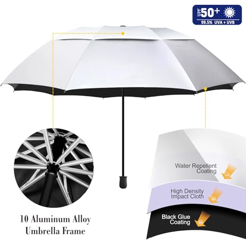 UPF 50+ Beach Umbrella with Adjustable Universal Clamp