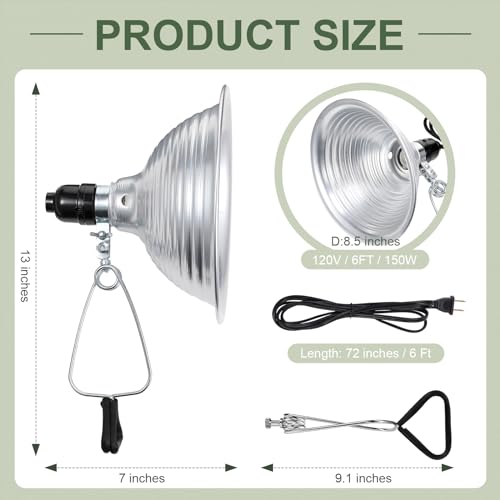 6 Pcs Adjustable Clamp Lamp Light with Aluminum Reflector Up to 150 Watt