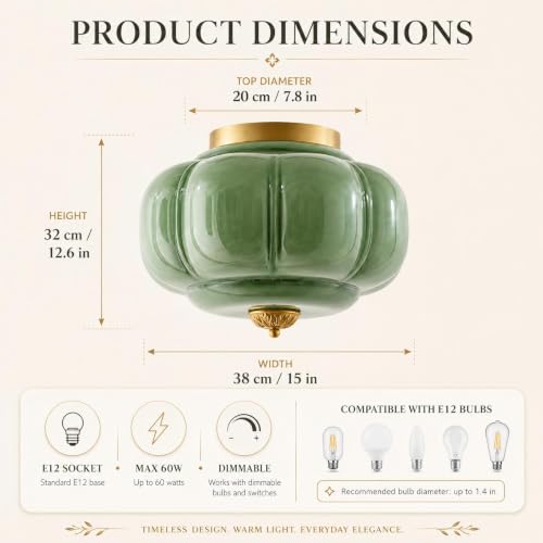 Mid Century Semi Flush Mount Ceiling Light Fixture