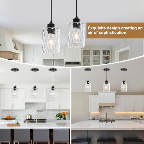 3 Pack Black Modern Pendant Light Fixtures (3 Count)