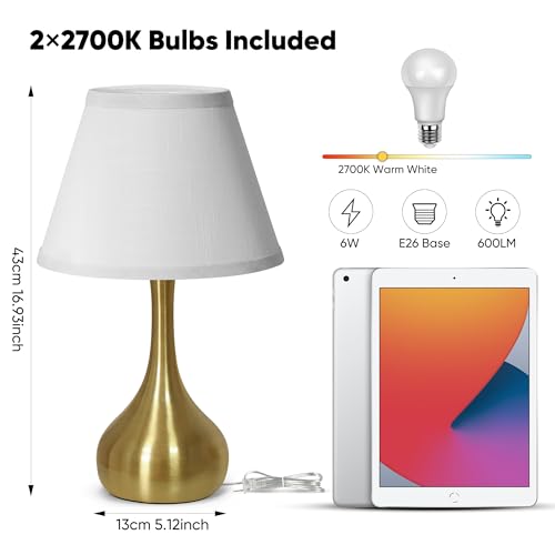 Touch Table Lamp for Bedroom Set of 2 (2 Count)