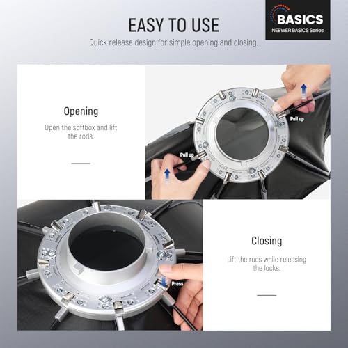 Basics Octagonal Softbox Kit for Studio Photography Video Recording Streaming
