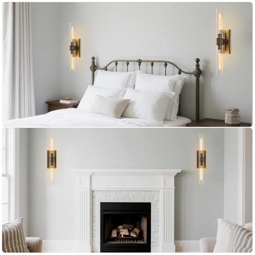 Linear Brass Bathroom Wall Sconce (2 Count)