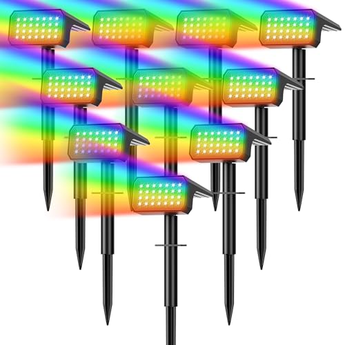 Solar Spot Lights Outdoor RGB Color Changing (10 Count)